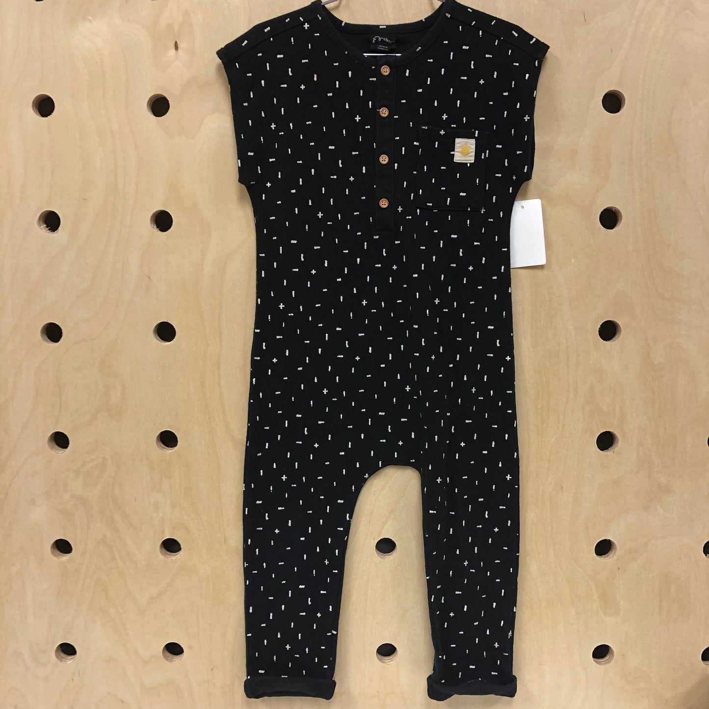 Black Ribbed Romper