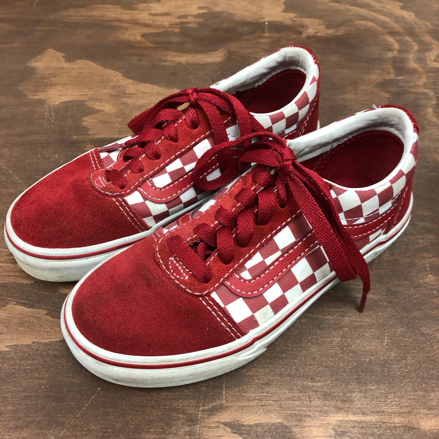 Red Checkered Low Tops