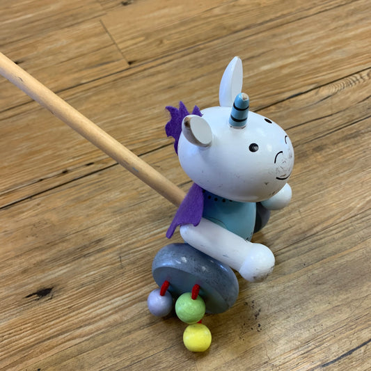 Wooden Unicorn Push Toy