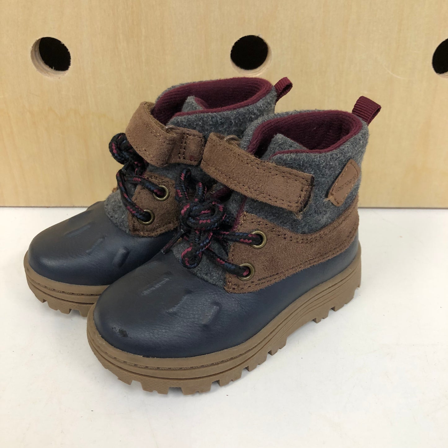 Blue + Brown Velcro Boots