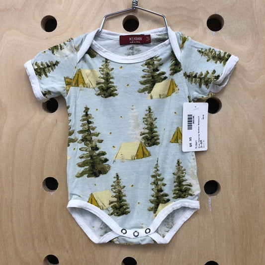 Blue Camping Bamboo Bodysuit