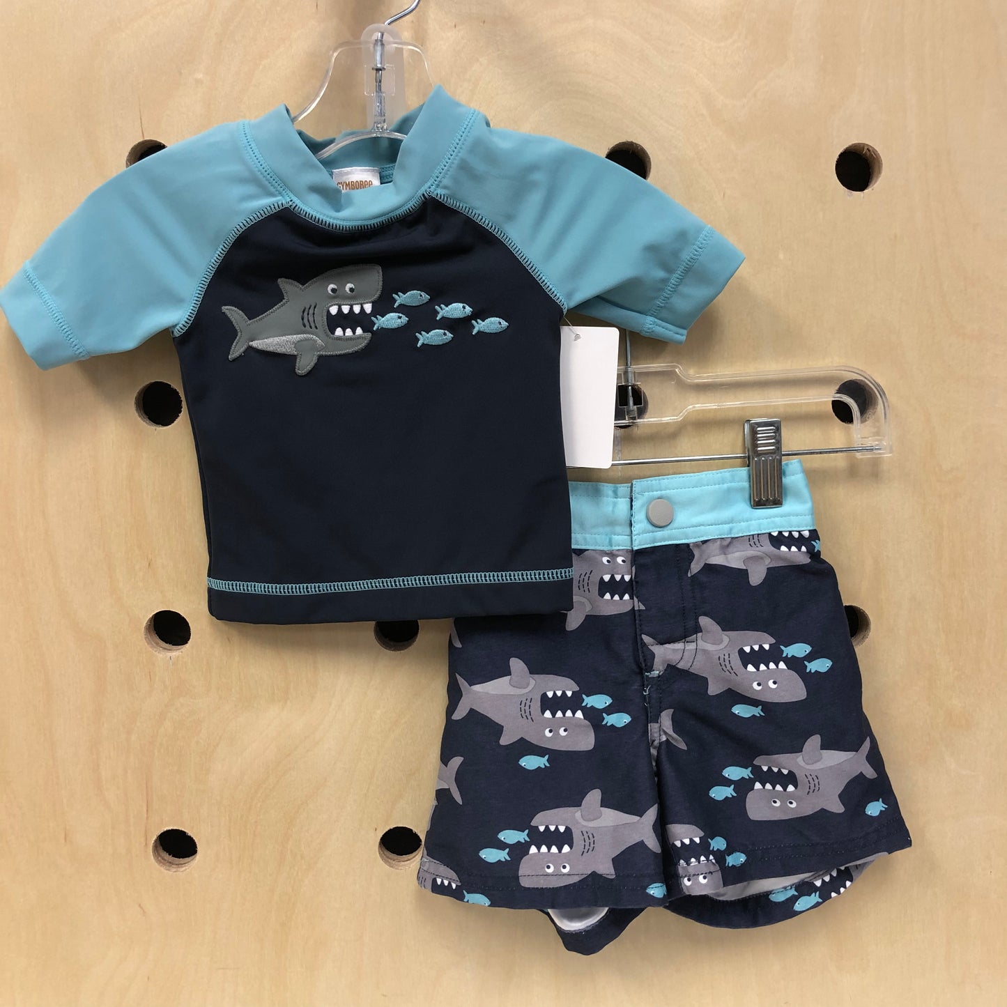 Embroidered Shark Swim Set