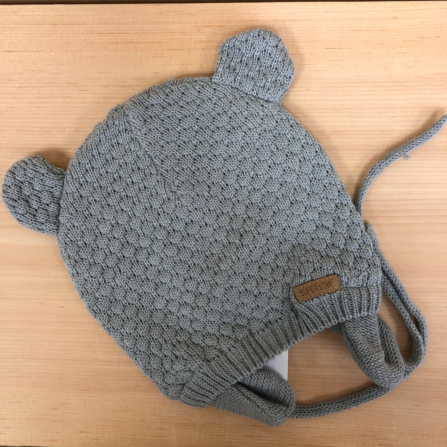 Grey Knit Ears Beanie