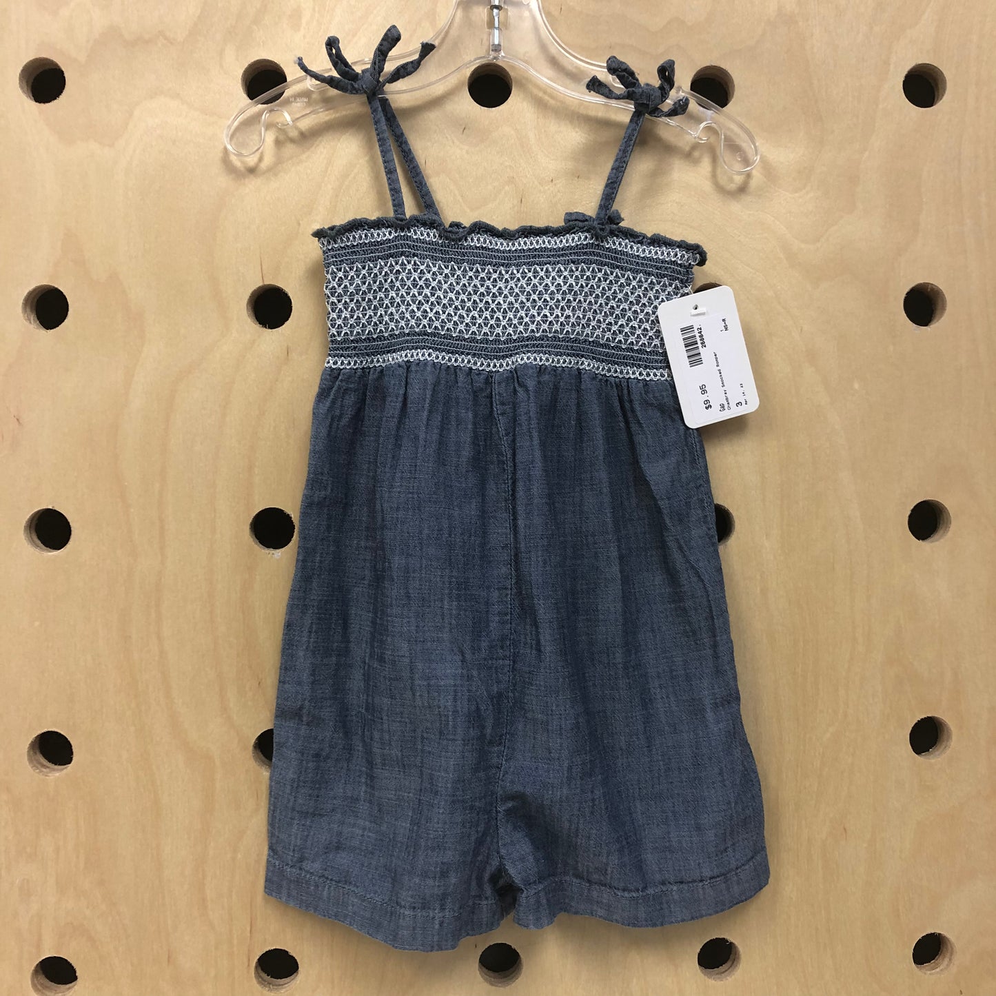 Chambray Smocked Romper
