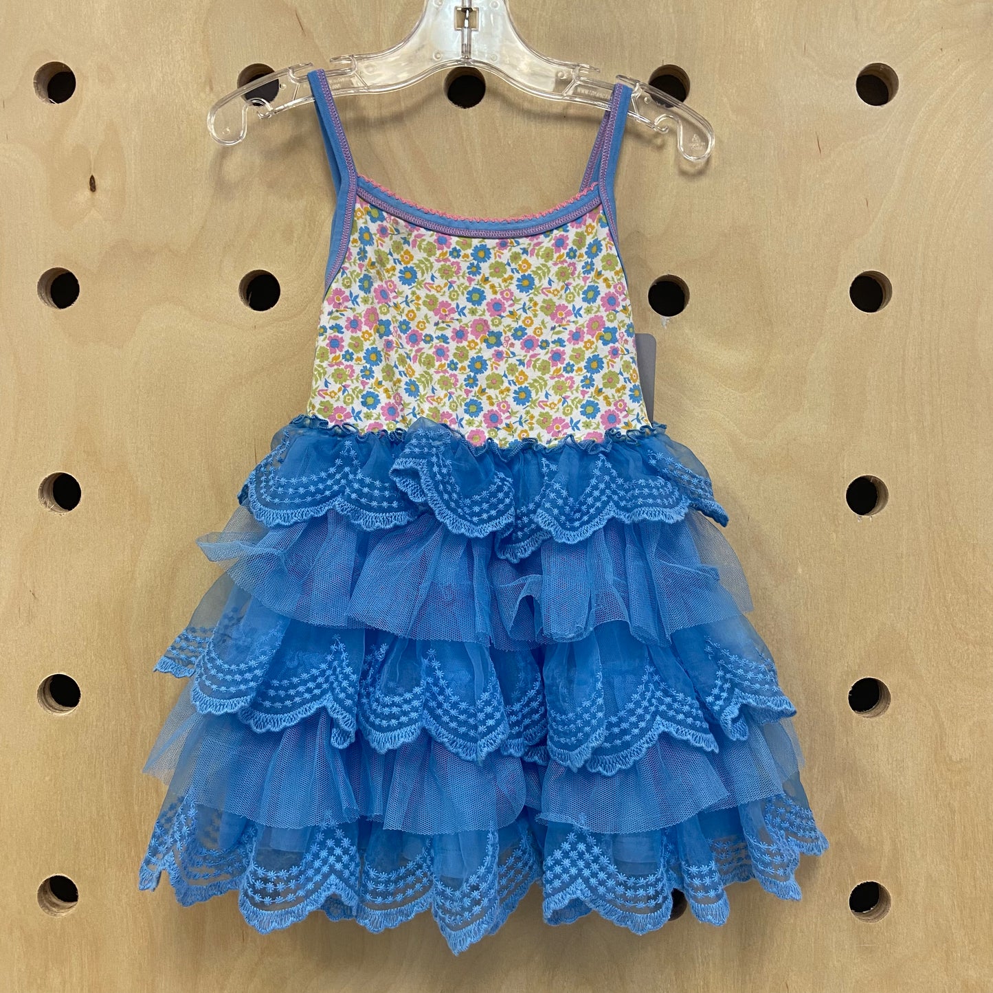 Floral Blue Tulle Dress