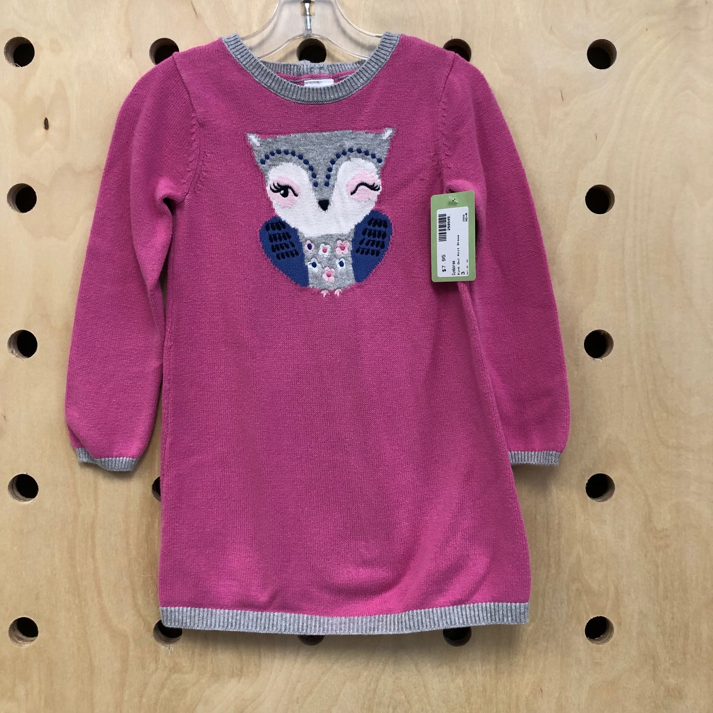 Pink Owl Knit Dress