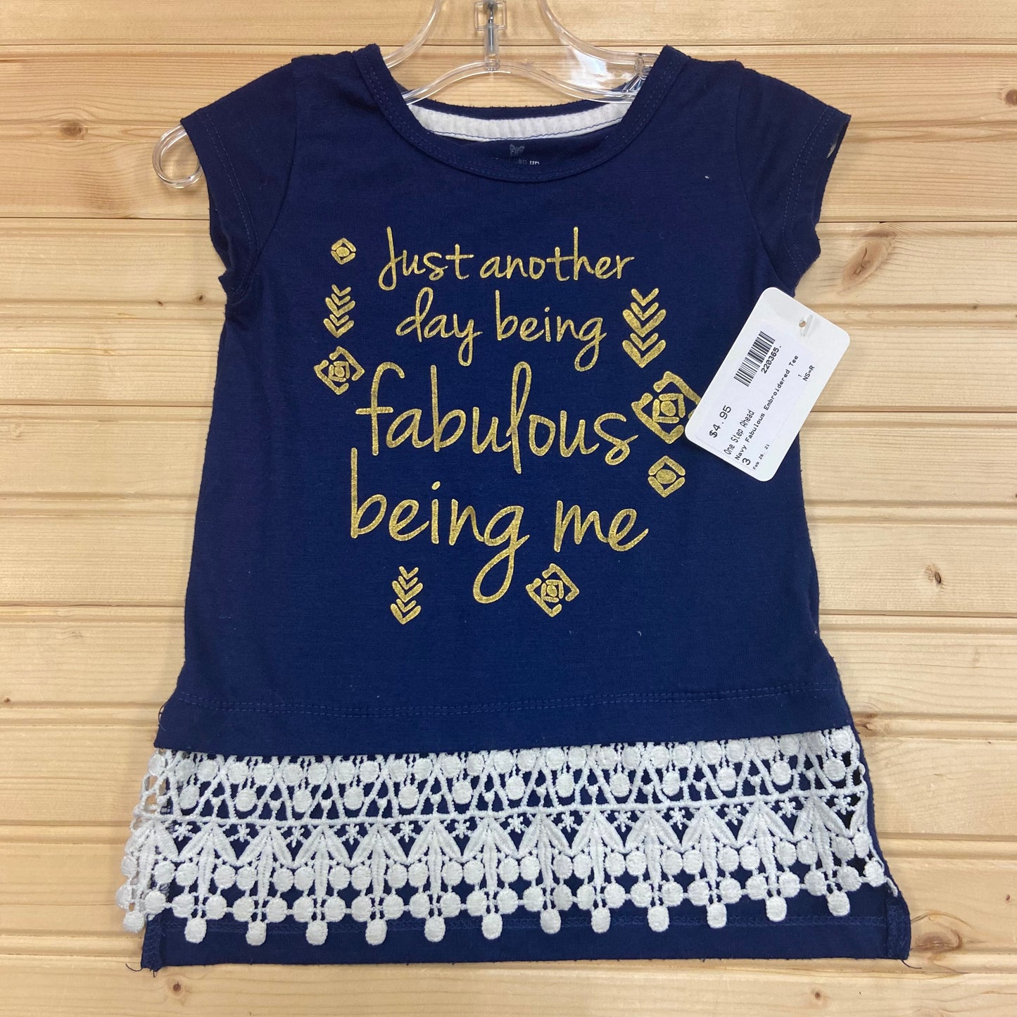 Navy Fabulous Embroidered Tee