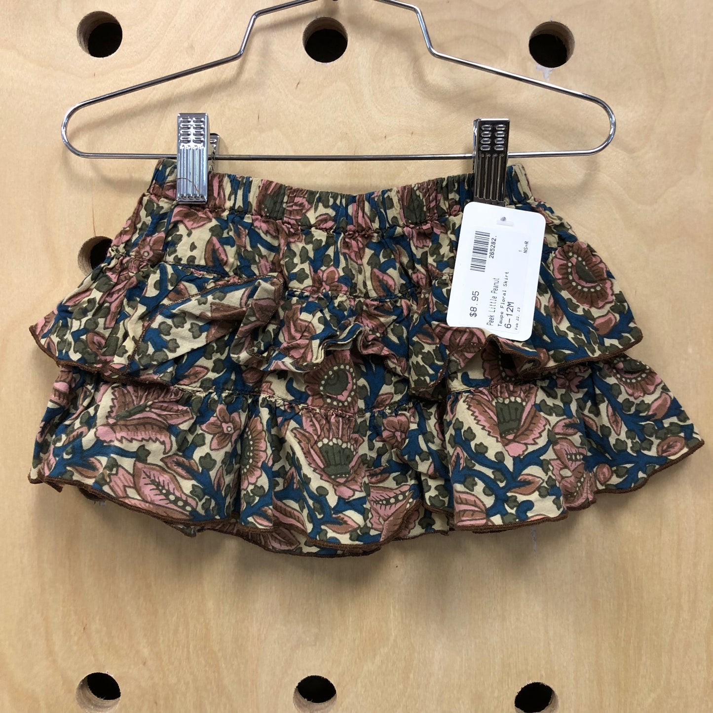 Taupe Floral Skirt