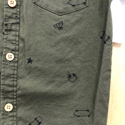 Olive No Rules Button Up