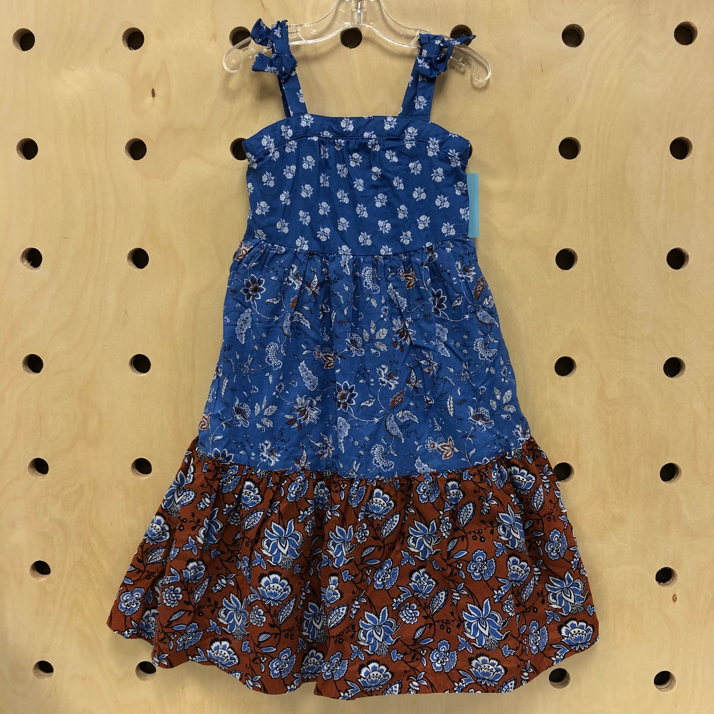 Blue + Brown Floral Dress