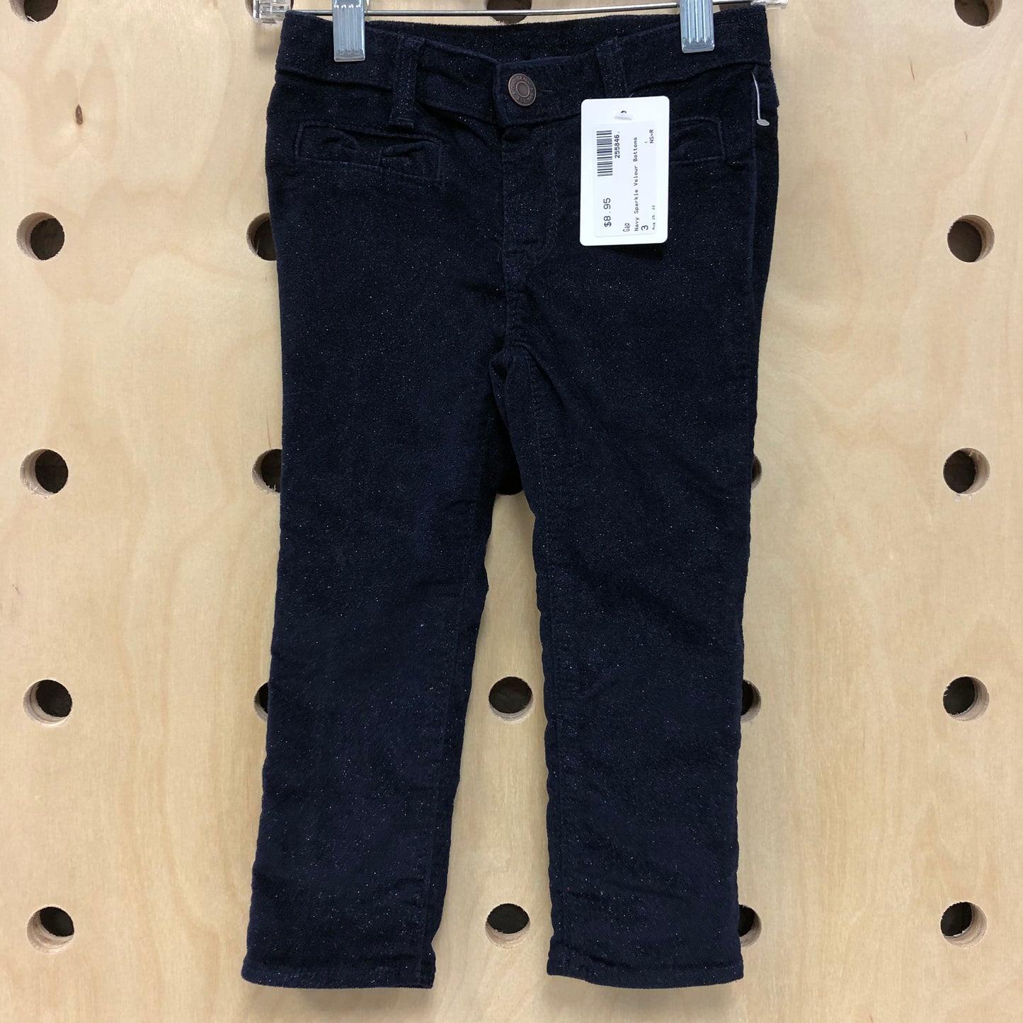 Navy Sparkle Velour Bottoms
