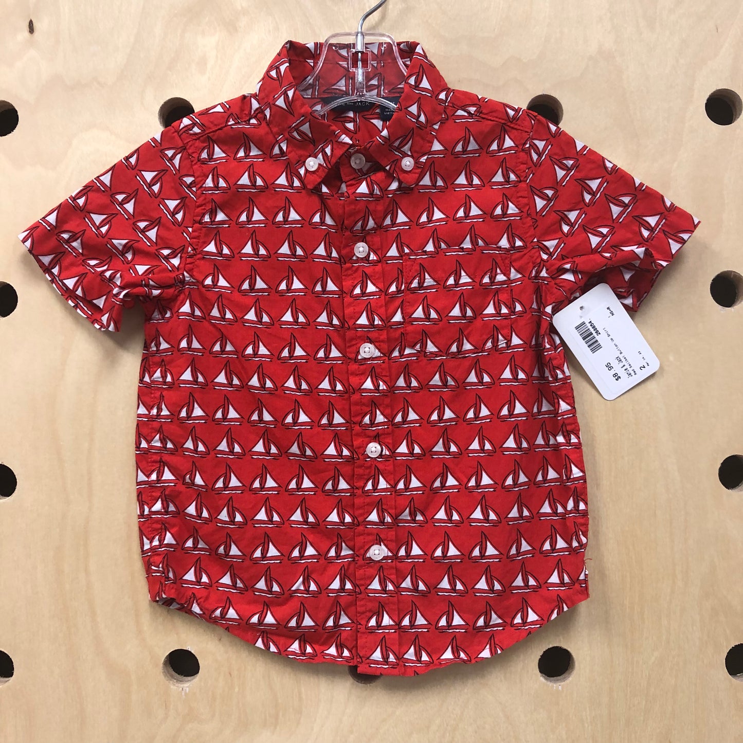 Red Sailbat Button Up Shirt