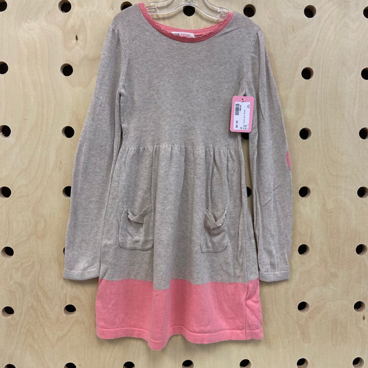 Beige + Pink Knit Dress