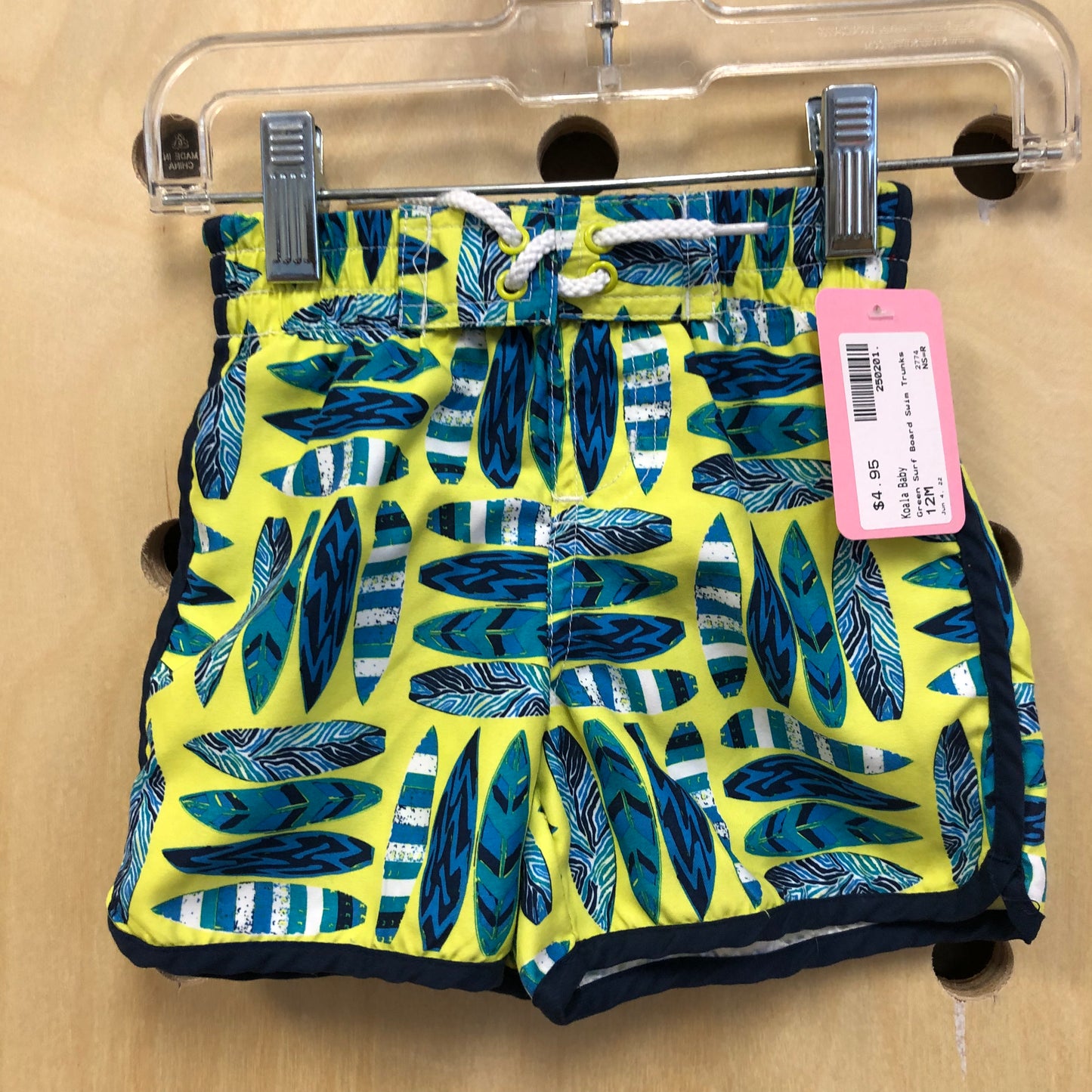 Green Surf Board Swim Trunks
