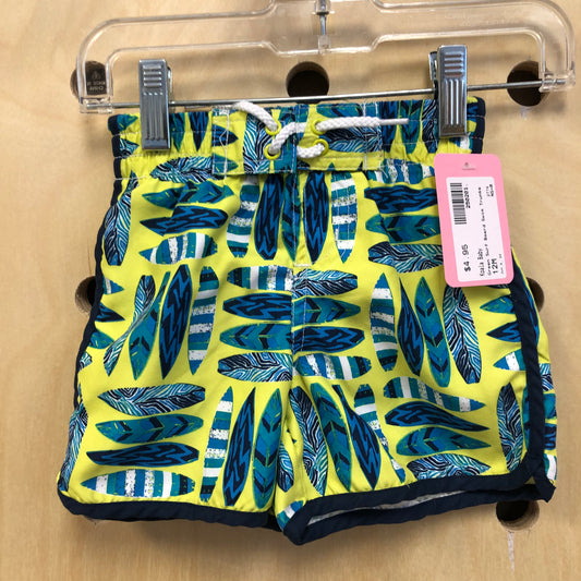 Green Surf Board Swim Trunks