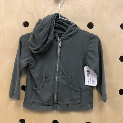 Grey Organic Logo  Zip Hoodie