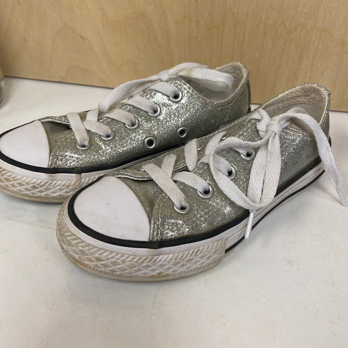 Silver Glitter Low Top Chucks