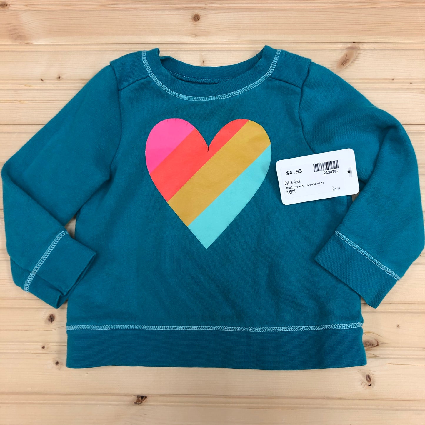 Teal Heart Sweatshirt