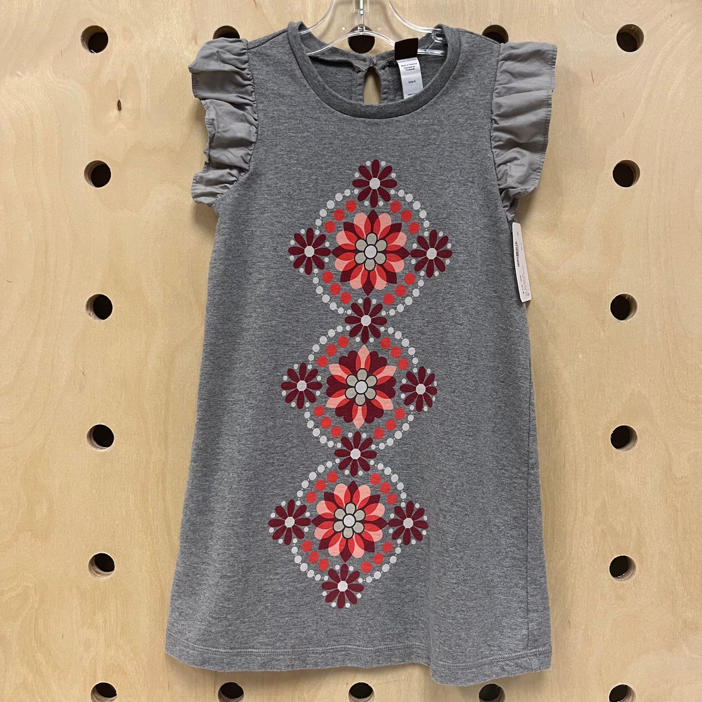 Grey Floral Dress