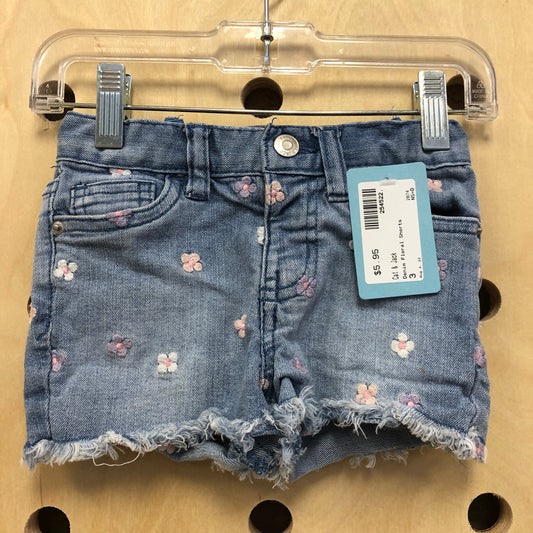 Denim Floral Shorts