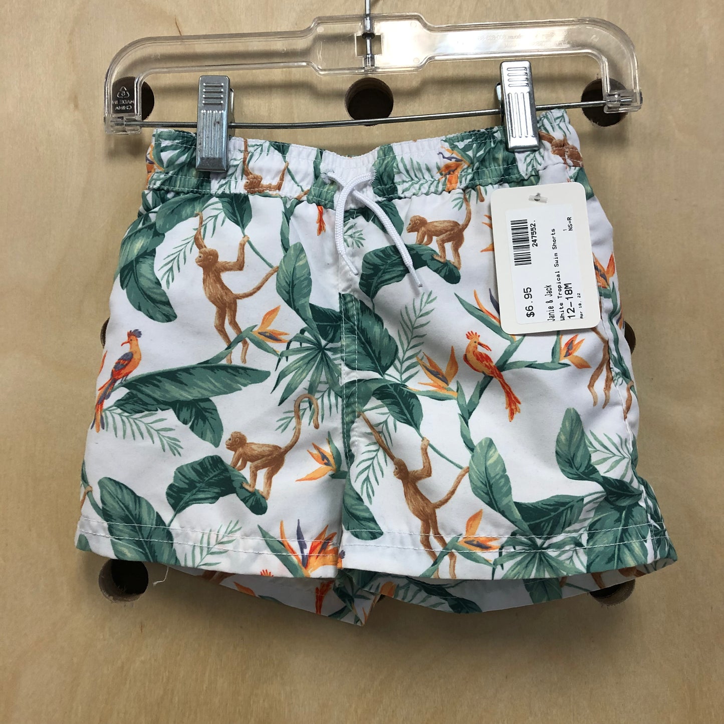 White Tropical Swim Shorts