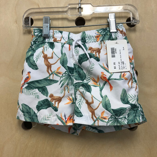 White Tropical Swim Shorts