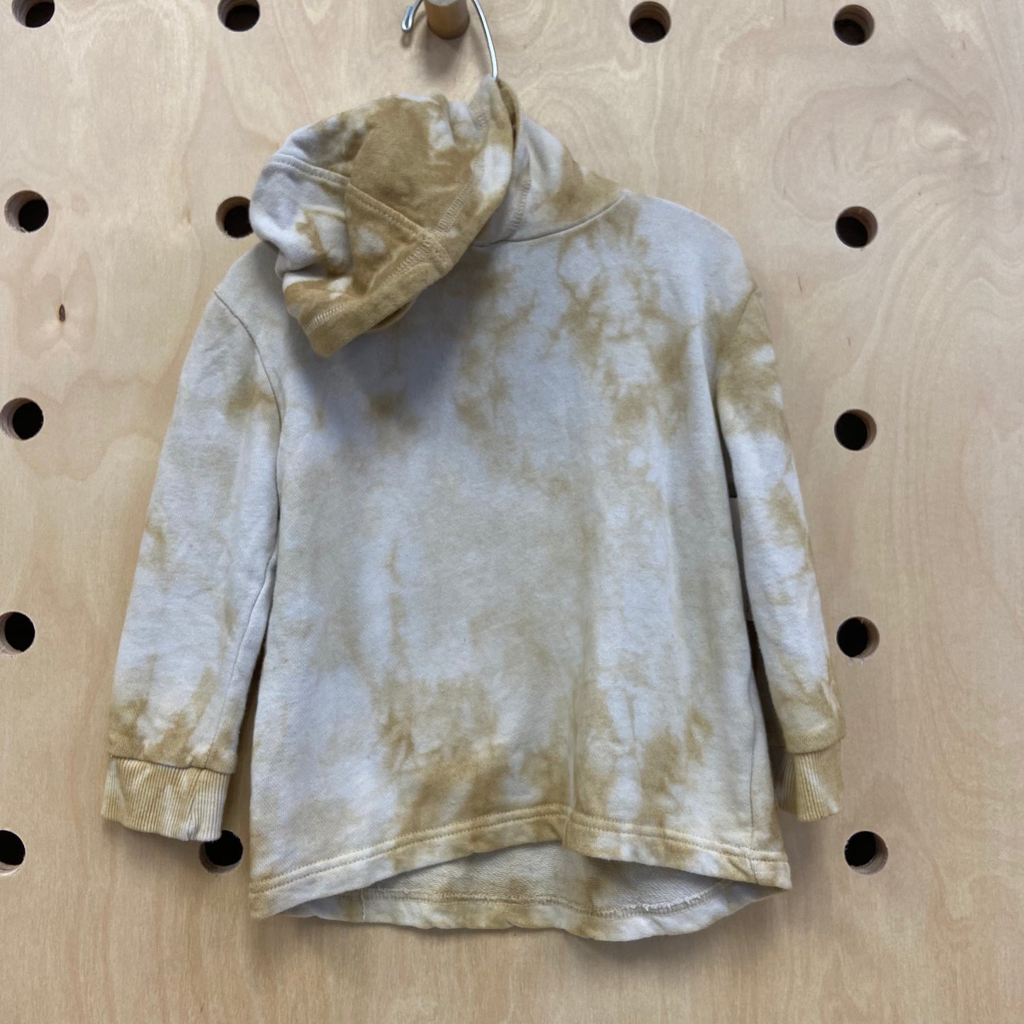 Beige + Mustard Tie Dye Hoodie