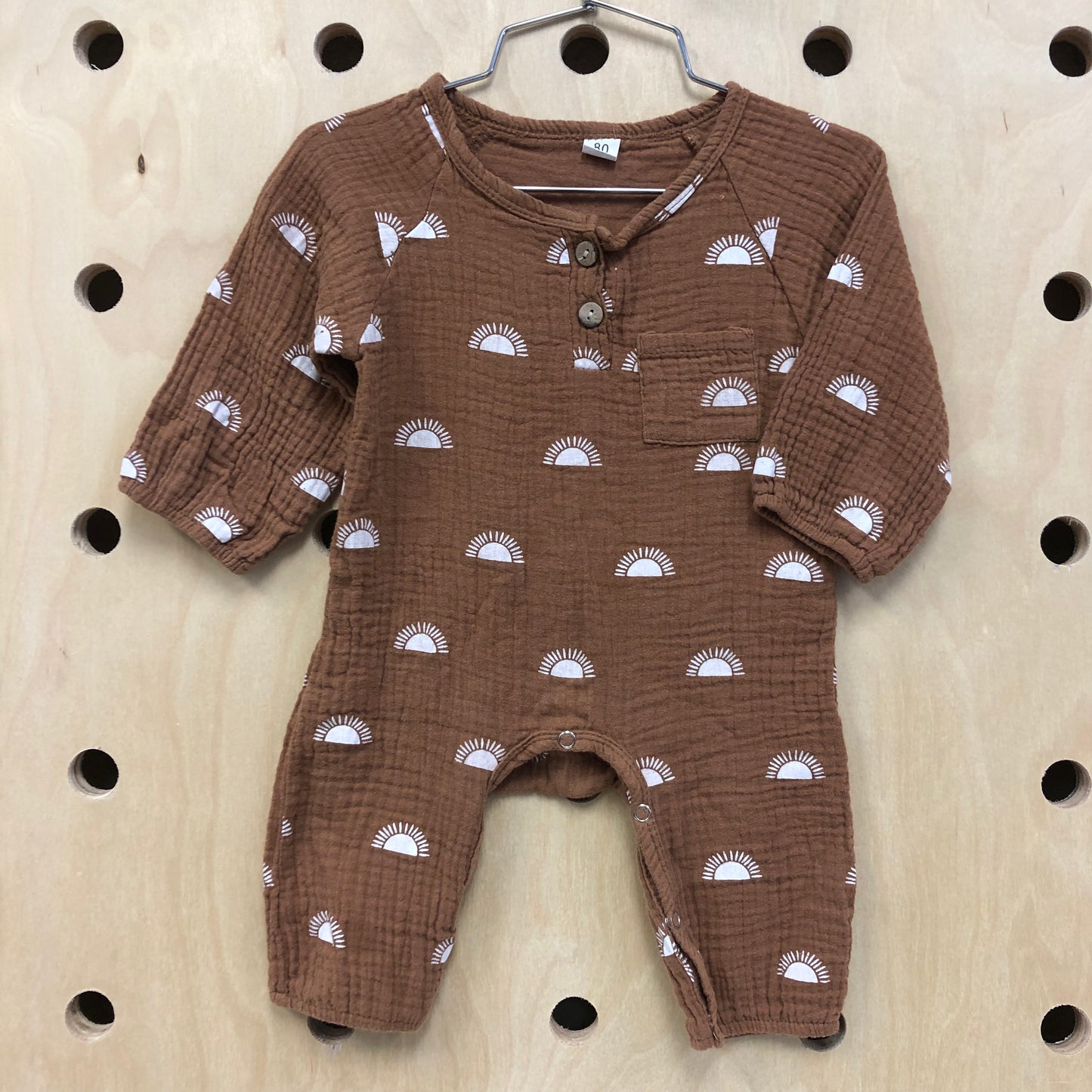Brown Muslin Sun Romper