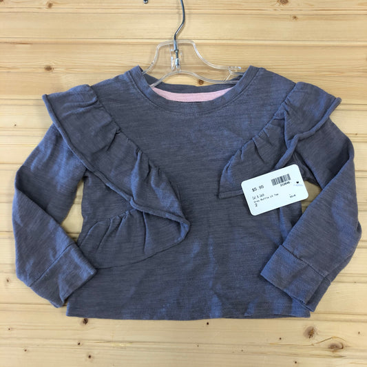 Grey Ruffle LS Top