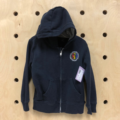 Navy Logo Zip Hoodie