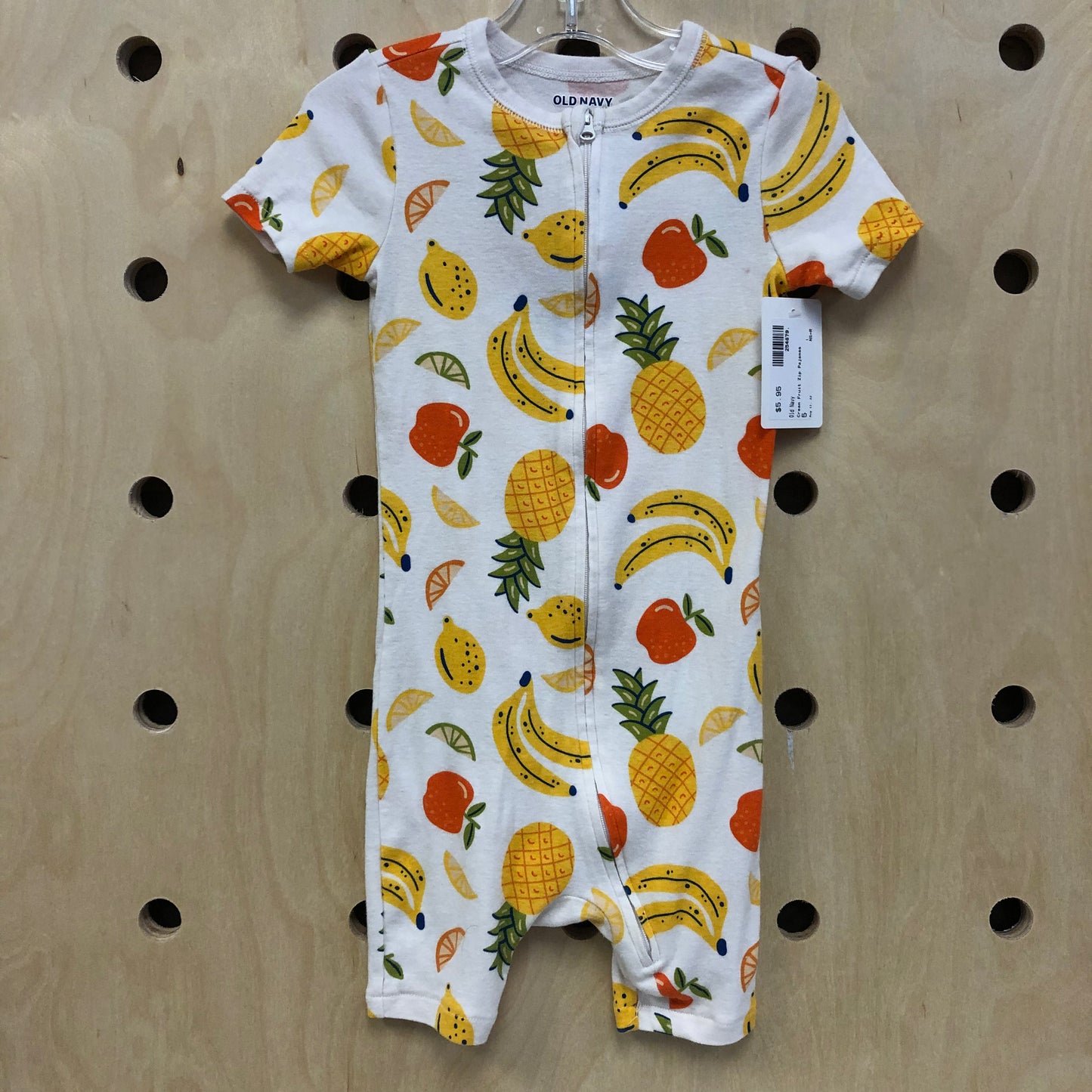 Cream Fruit Zip Pajamas