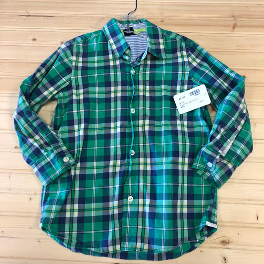 Green Plaid Button Up LS