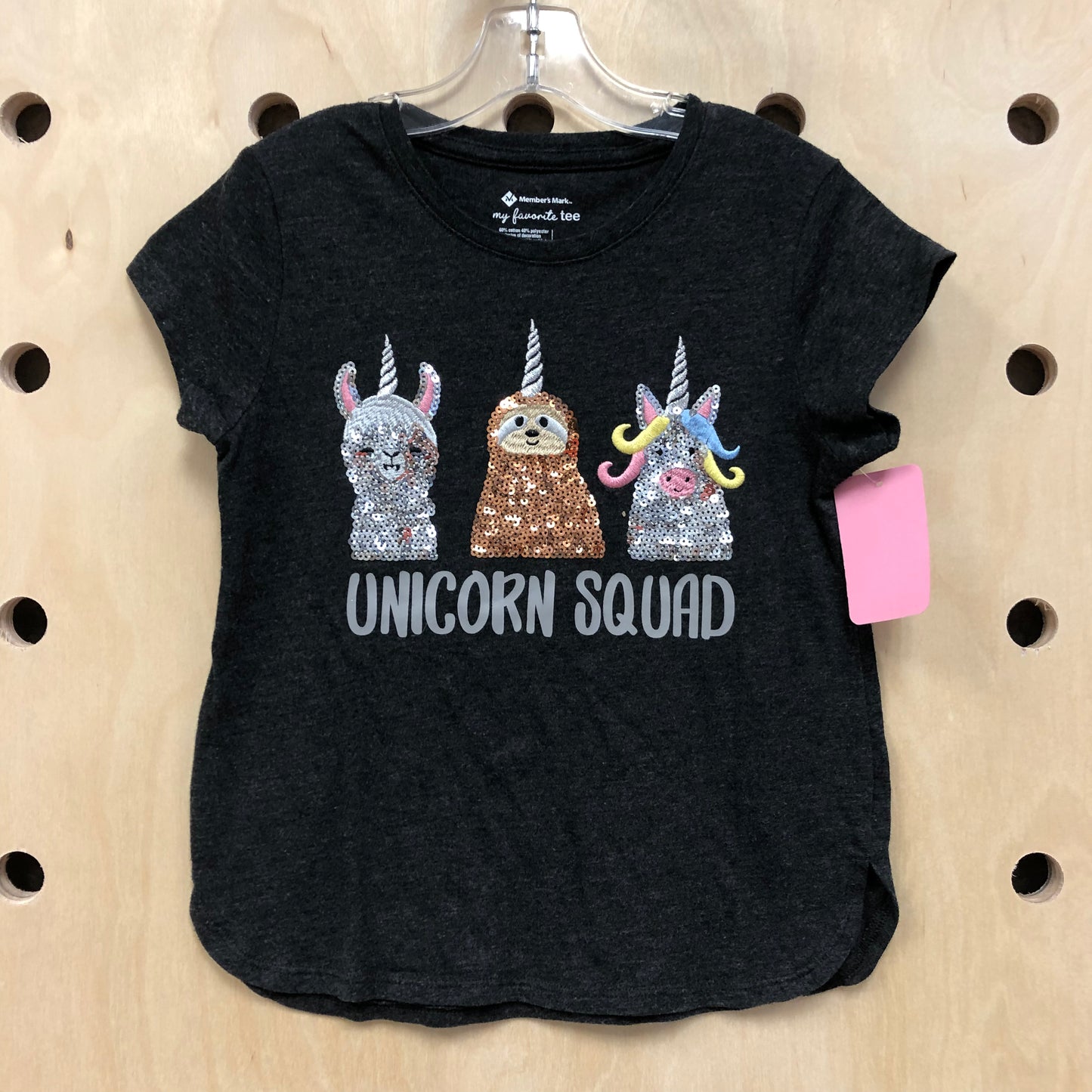 Grey Unicorn Squad Sequins Tee