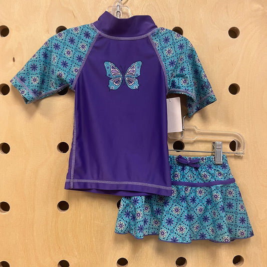 Teal + Purple 2pc Swimsuit
