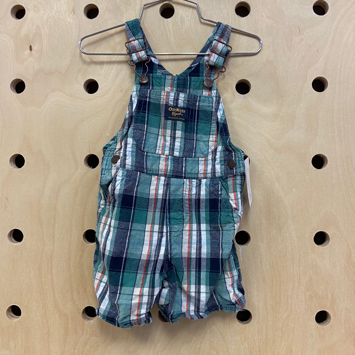 Green Plaid Overalls