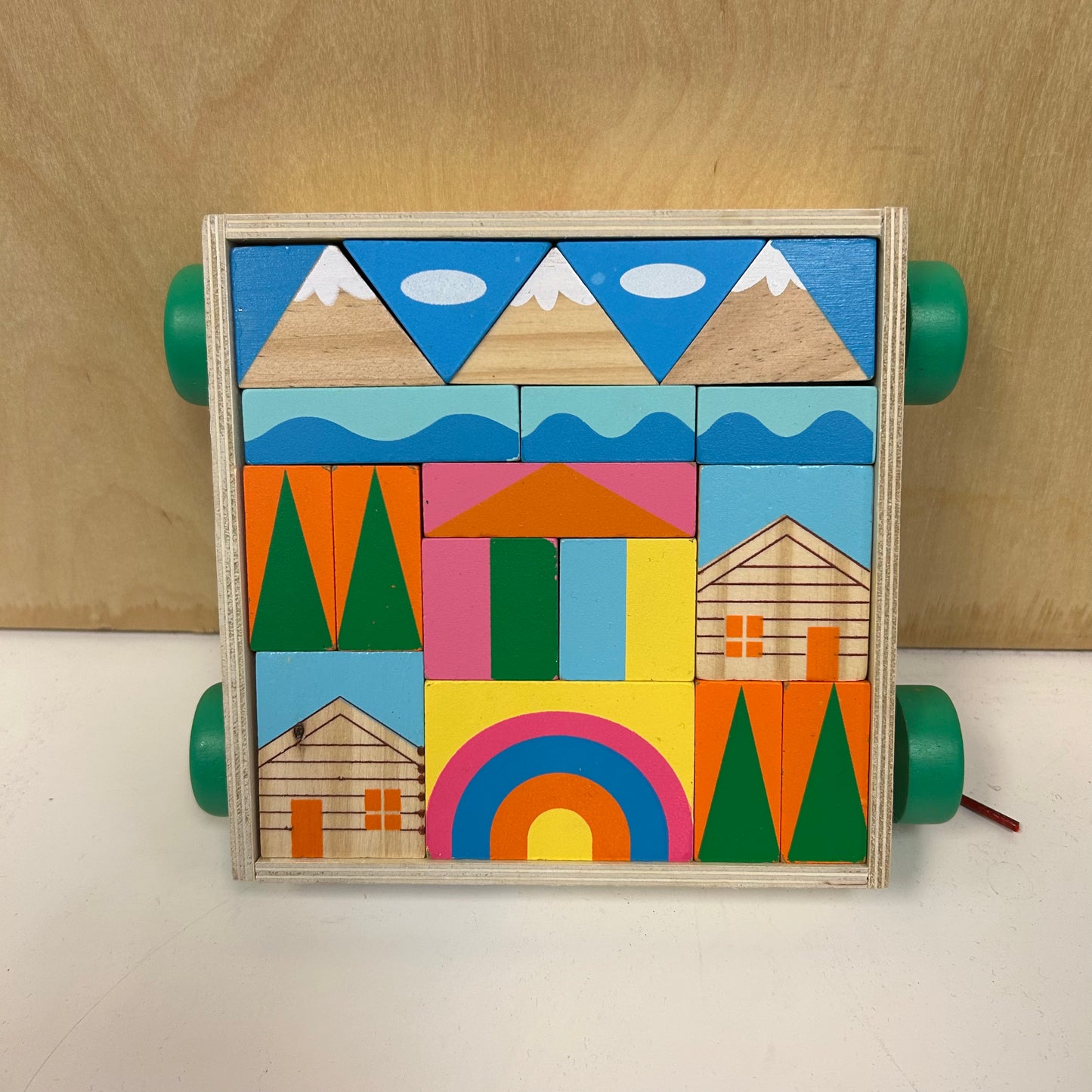 Wood Blocks Pull Wagon