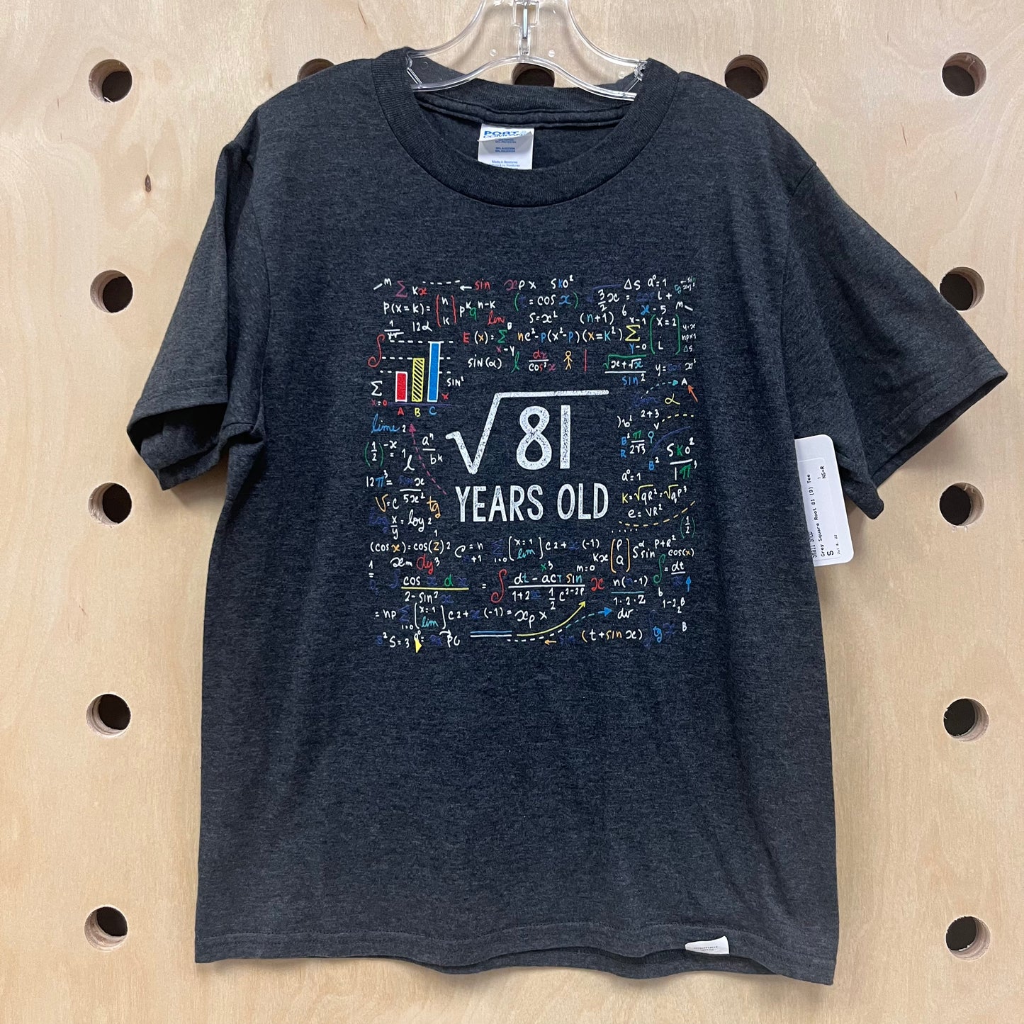 Grey Square Root 81 (9) Tee