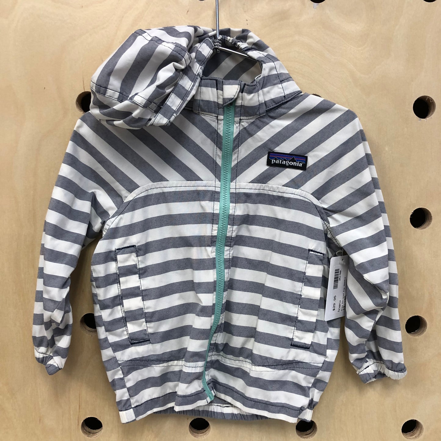 Grey Striped Zip Hoodie