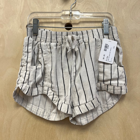 Cream Striped Soft Shorts