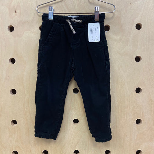Black Corduroy Lined Joggers
