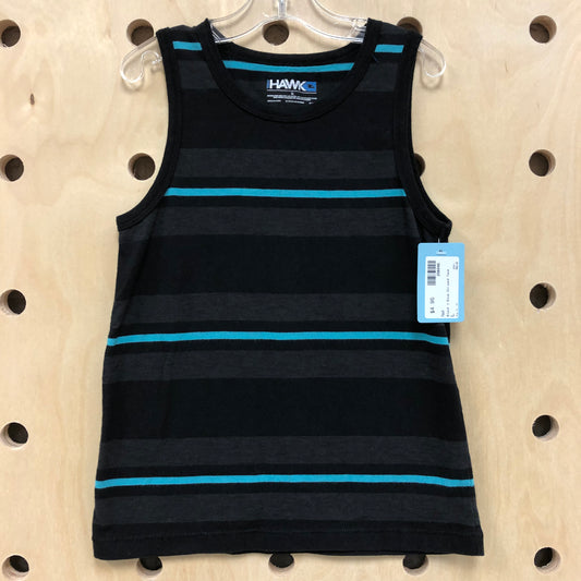 Black + Blue Striped Tank