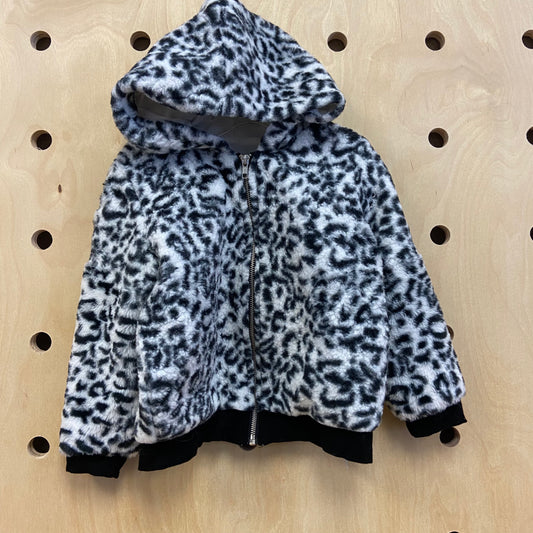 Black + White Animal Print Zip