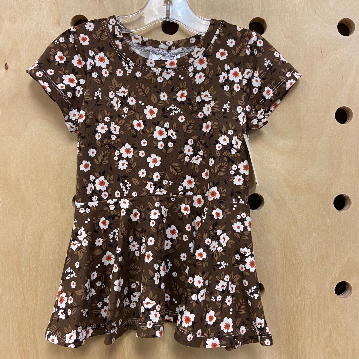 Brown Floral Tunic Top