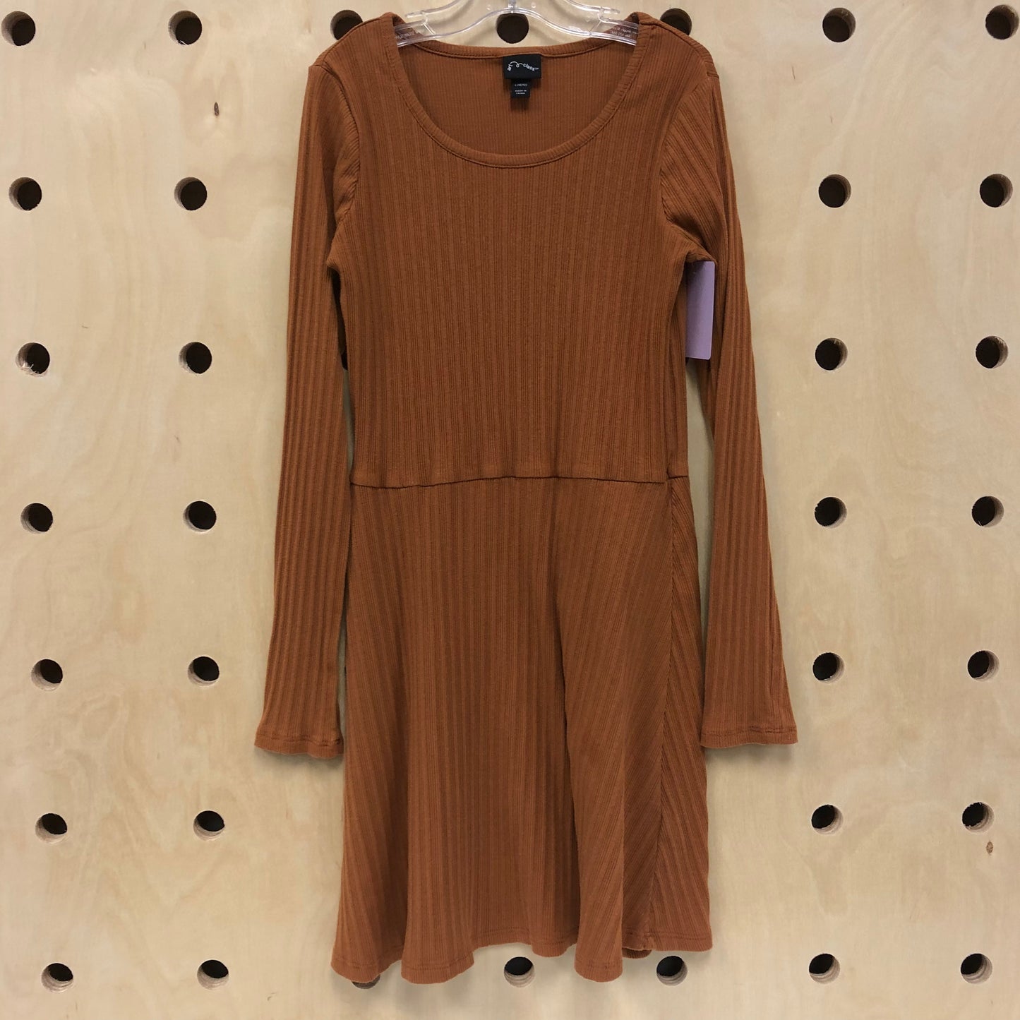 Brown Ribbed Dress