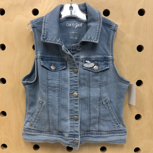 Denim Vest w/ Fan Pin