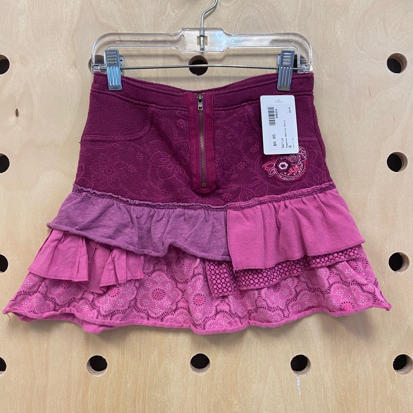 Magenta Ruffle Skirt