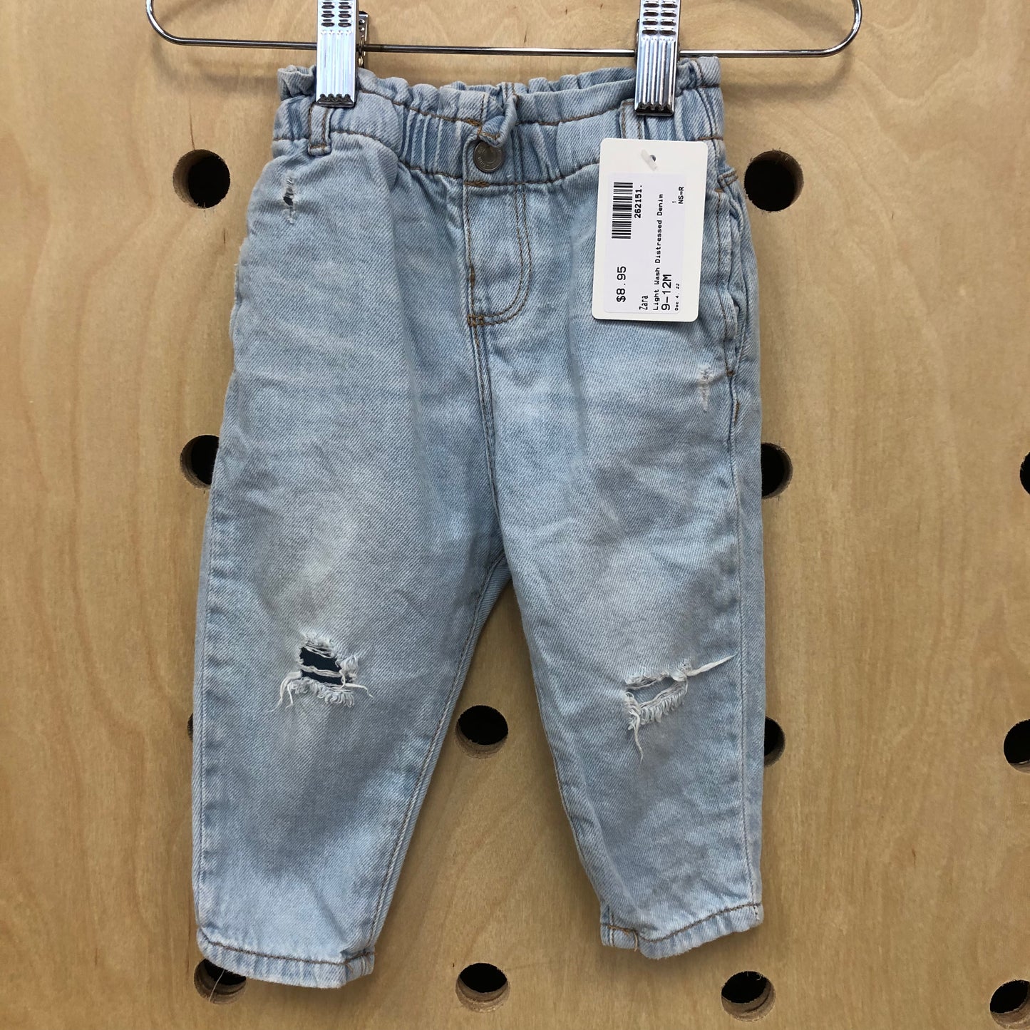 Light Wash Distressed Denim