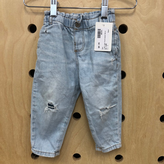 Light Wash Distressed Denim