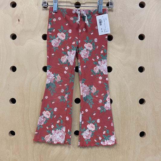 Apricot Floral Flare Leggings