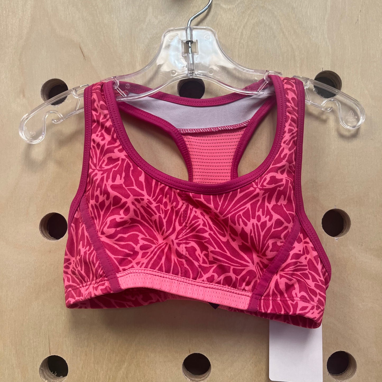 Pink Floral Sports Bra